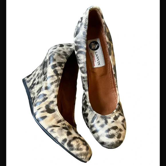 Lanvin Leopard Wedge Heels, size 36.5 - Picture 1 of 5